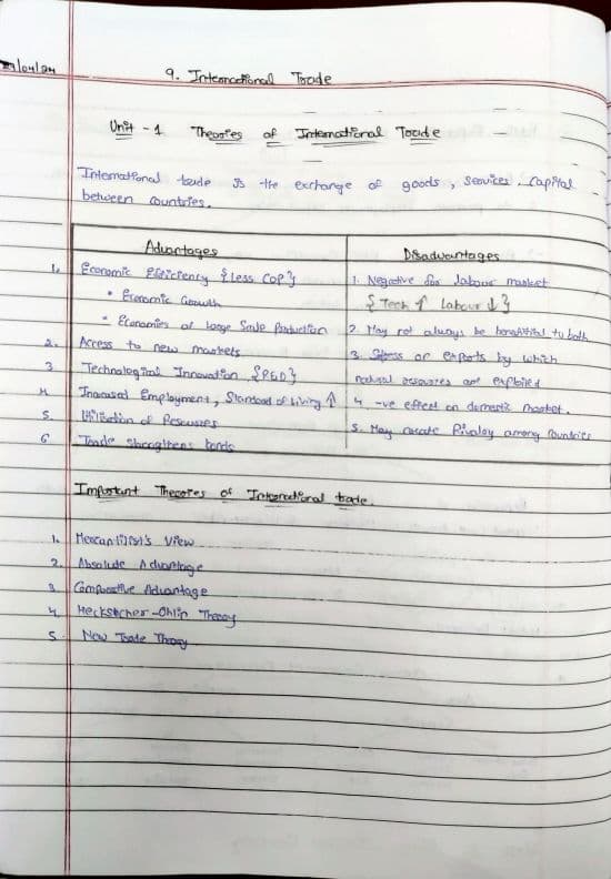 First page of Chapter 9 international trade by gaurav