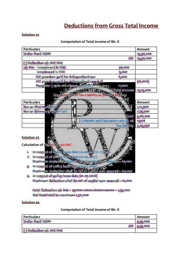 First page of Tax