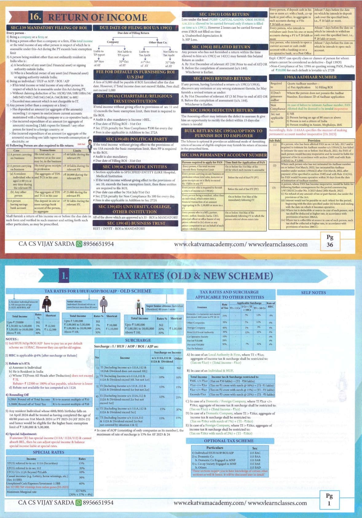 First page of DT ( direct tax ) ( income tax ) Charts may 24