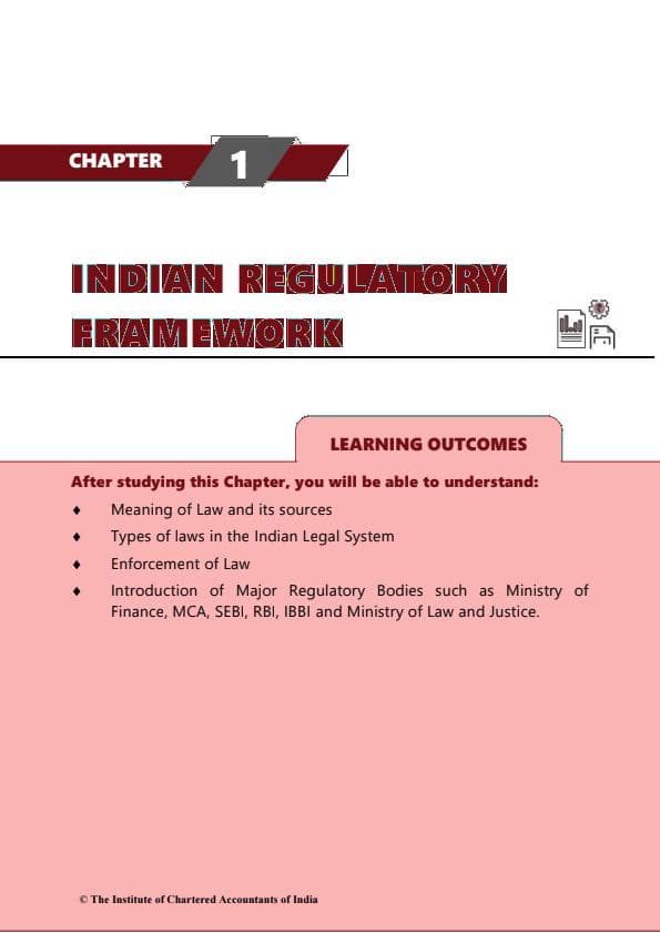 First page of Indian regulatory frame work