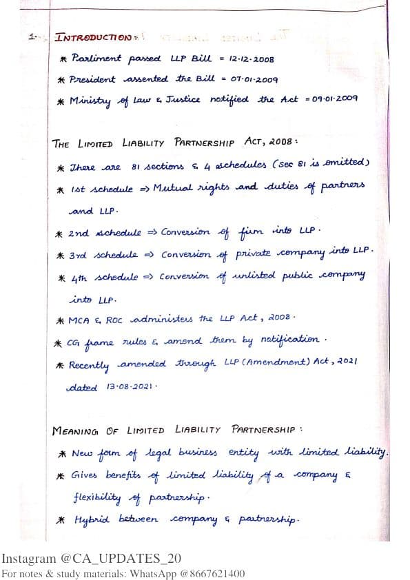 First page of The Limited Liability Act,2008