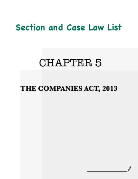 First page of COMPANIES ACT IMPORTANT CASE LAW LIST.
