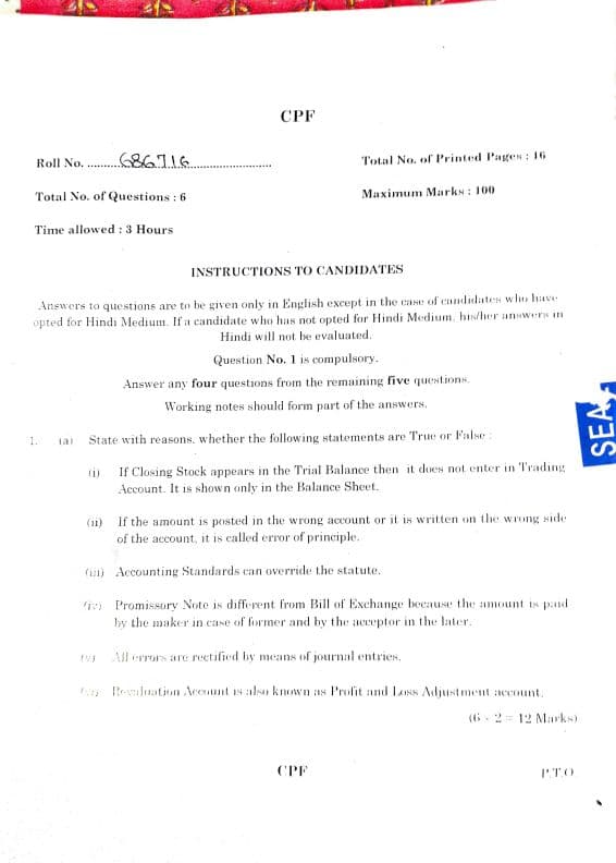 First page of Accounts june 2024 paper