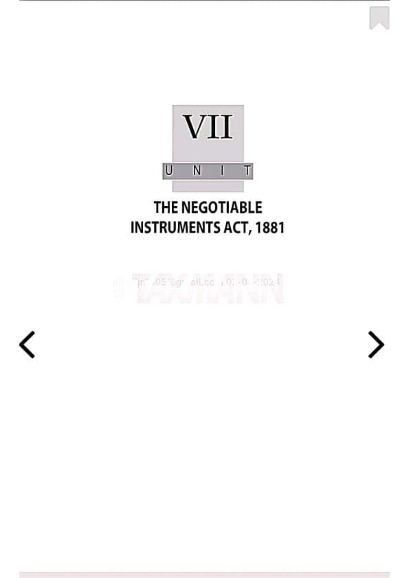 First page of B.LAW CH 7 THE NEGOTIABLE INSTRUMENT ACT,1881