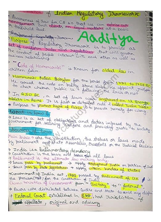 First page of Ch indian regulatory framework