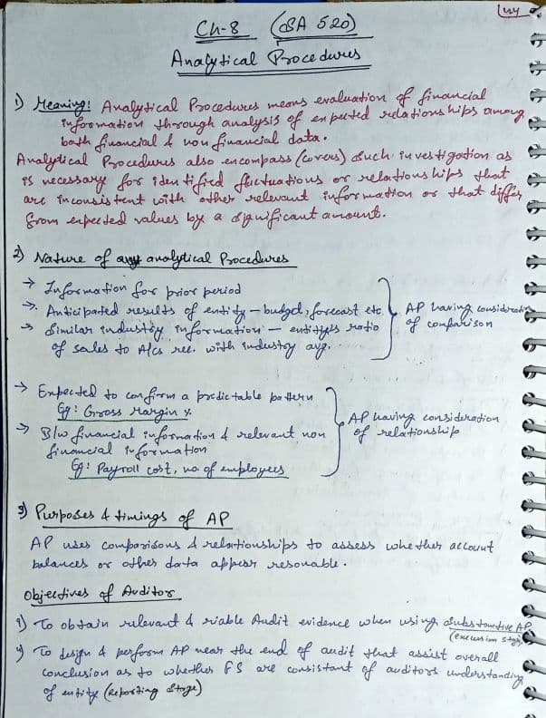 First page of CA Inter Audit SA 520 Handwritten notes