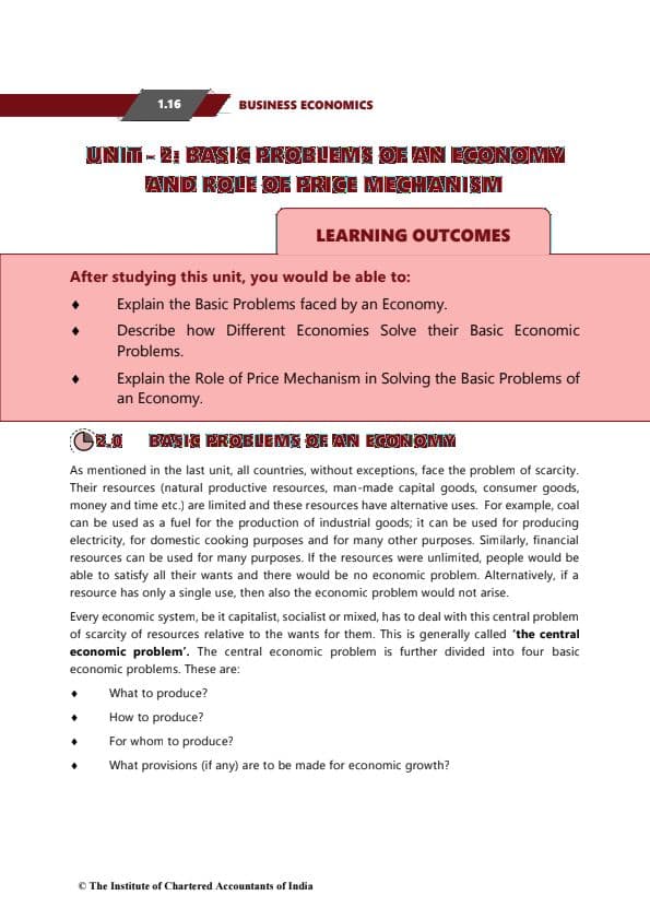 First page of Ca foundation Business Economics