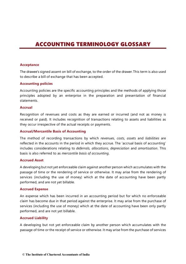 First page of Accounts notes