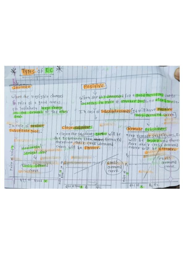 First page of Economics TYPES OF CROSS ELASTICITY OF DEMAND