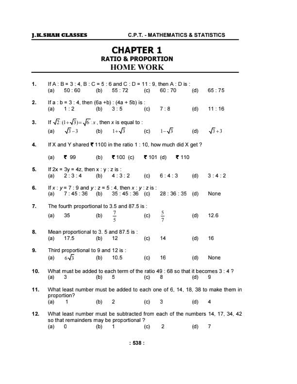 First page of All chapters math ,LR,and Statistics pyq