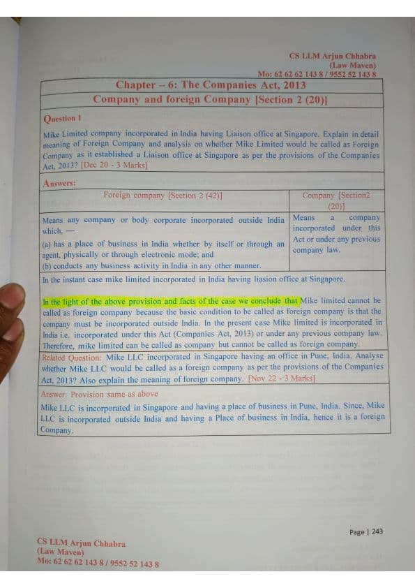 First page of Companies Act, 2013 | Bulls Eye | Arjun chabbra sir | Latest Edition | New syllabus | Business Laws | CA Foundation