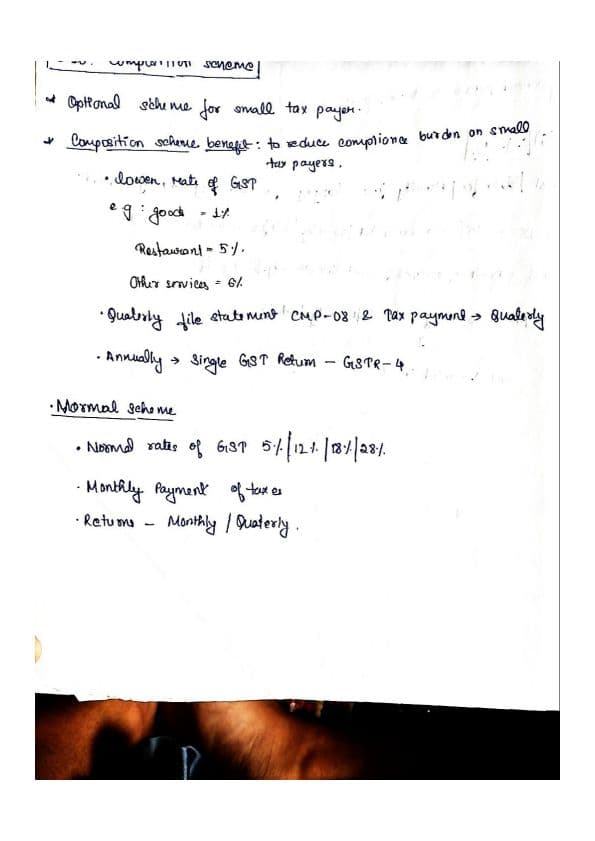 First page of Charge of GST composition scheme
