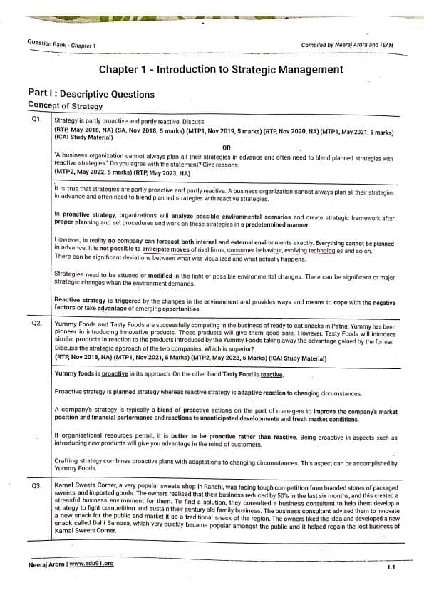 First page of SM question bank by Neeraj Arora sir