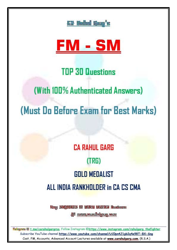 First page of FM-SM Top 30 ques by CA Rahul Garg Sir