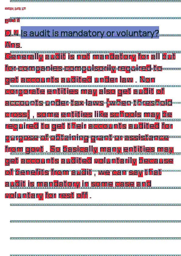 First page of Audit Self study question notes Q.4