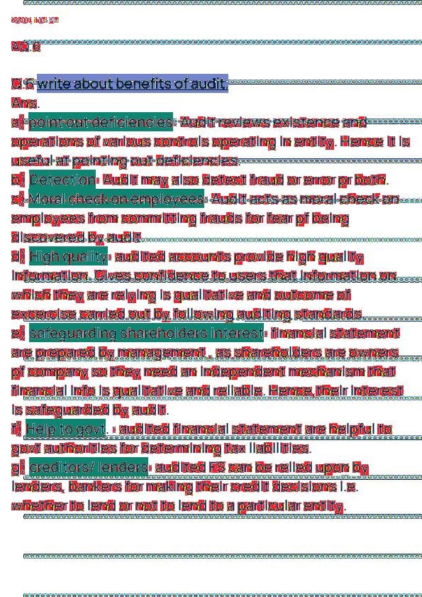 First page of Audit Self study question notes Q.6