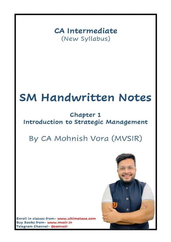 First page of SM handwritten notes by CA Mohnish Vora Sir (MV Sir)