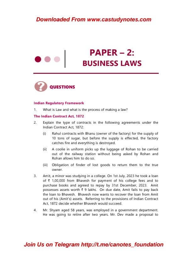 First page of Business law