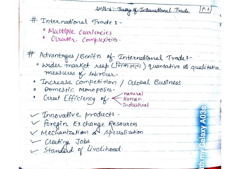 First page of Macro Economics:international Trade-u1,2,3,4,5 compiled detailed handwritten notes [Tg-@CAISLOVEFOREVER]