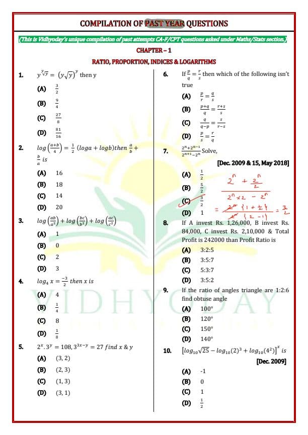 First page of All chapter Pyq in Quantative Aptitude