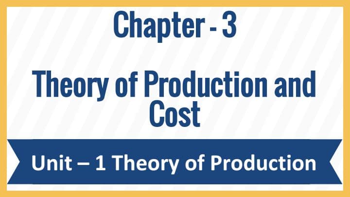 First page of Chapter 3 notes Theory of production & cost