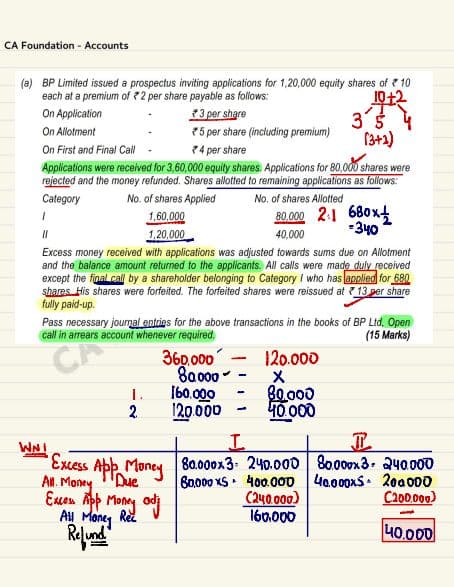 First page of Important questions for company account