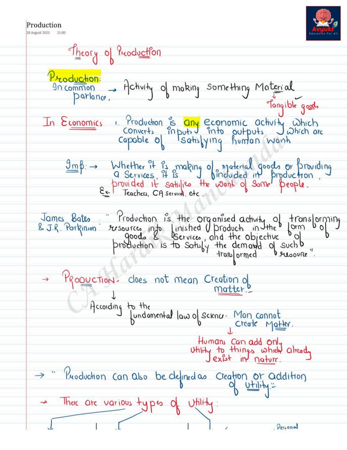 First page of Eco Ch.3 Unit.1 By Hardik Manchanda