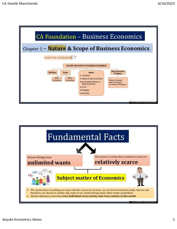 First page of Economic ca foundation chapter 1