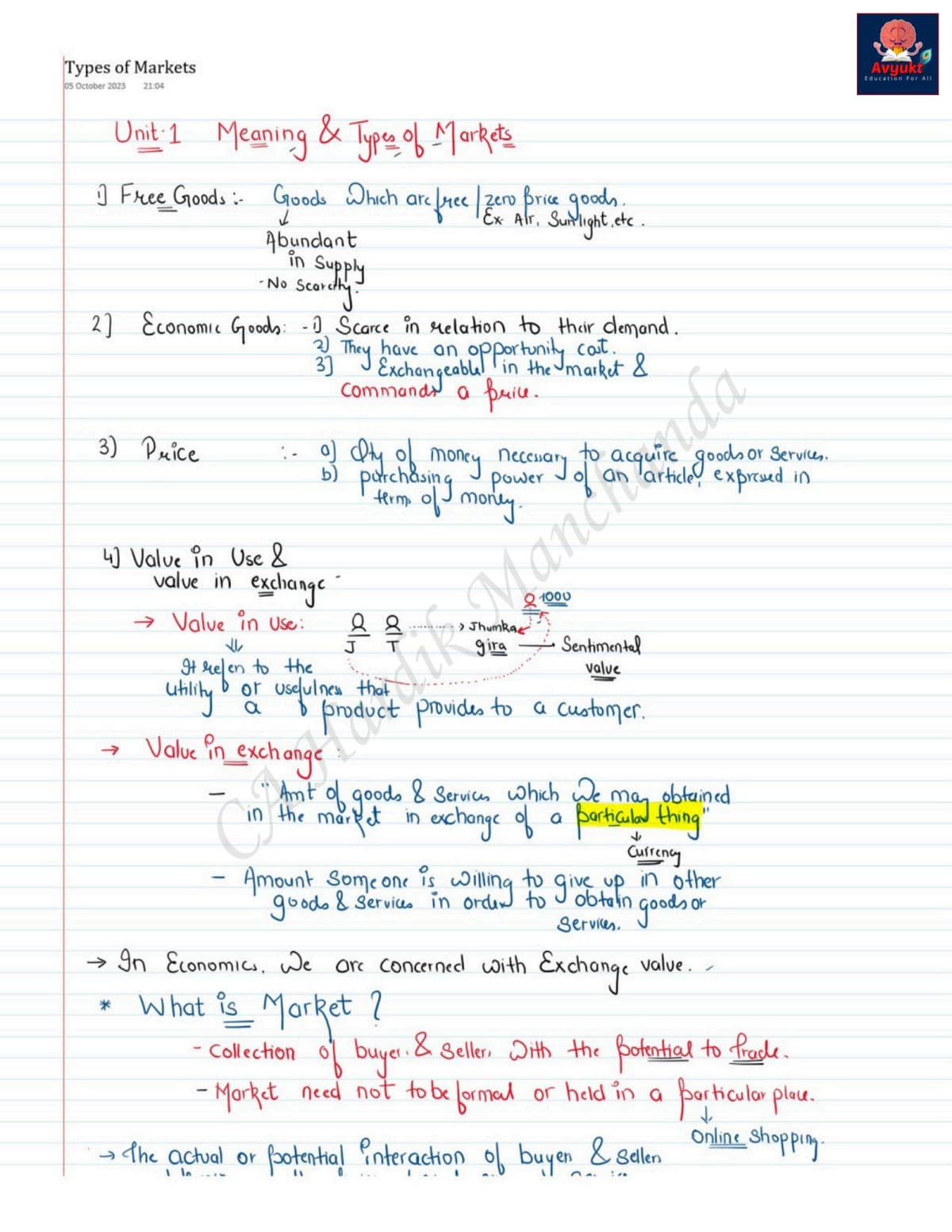 First page of Eco Ch.4 Unit.1 By Hardik Manchanda
