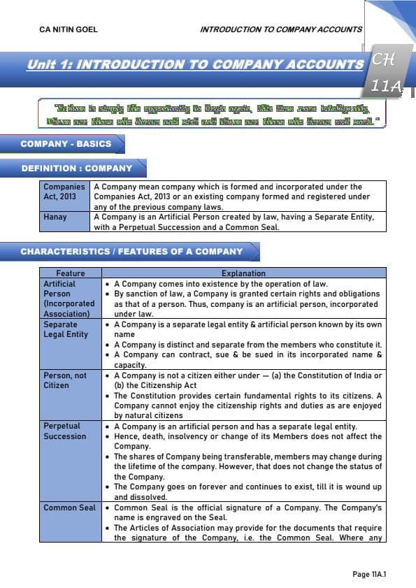First page of Accountancy theory part -1