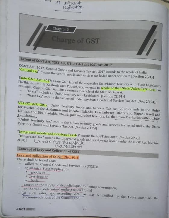 First page of Charge of gst