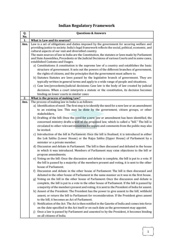 First page of LAW PYQS AND RTPs WITH ANSWER BY GROOMING ACADEMY