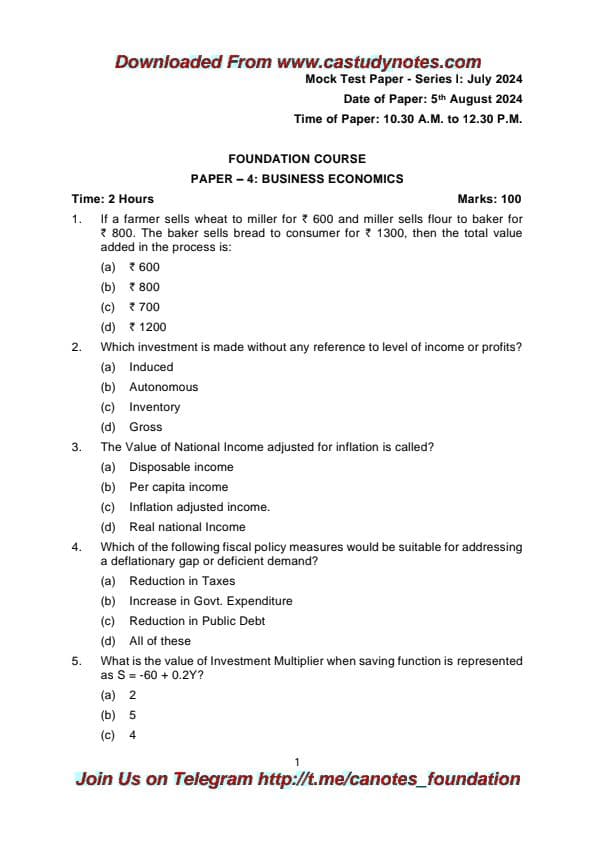 First page of Economic MTP 2024