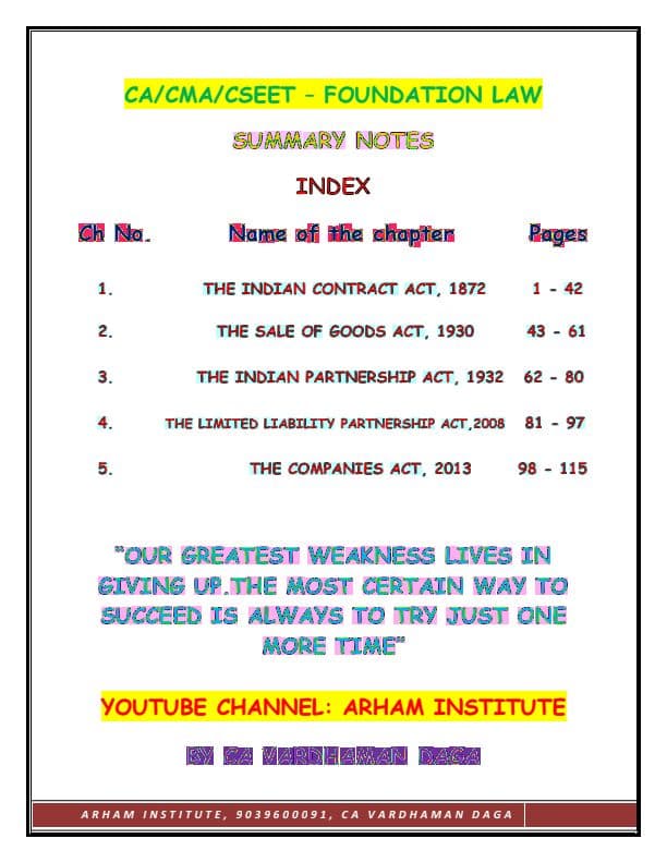 First page of LAW COLOUR FULL NOTES