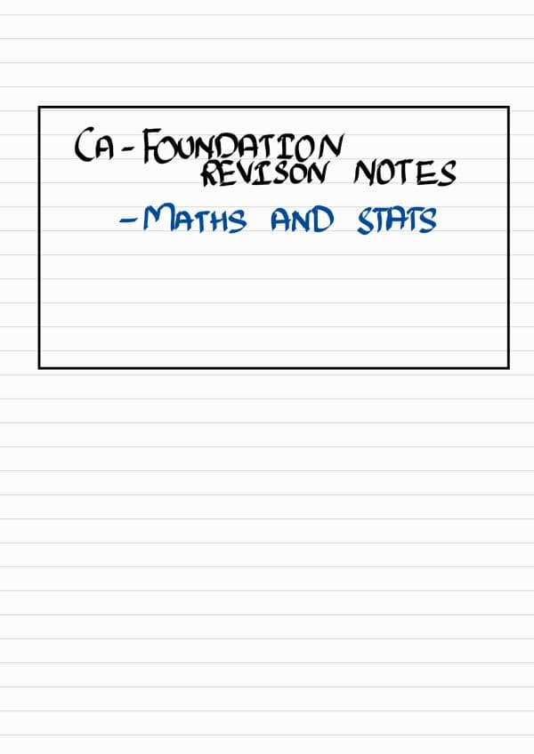 First page of Maths n stats summary