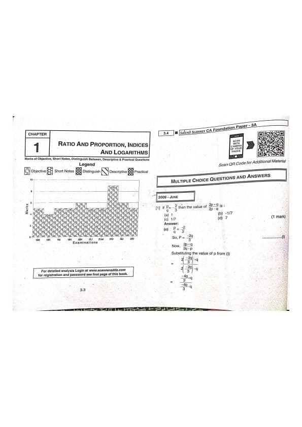 First page of scanner of ratio, proportion, indices and log ....