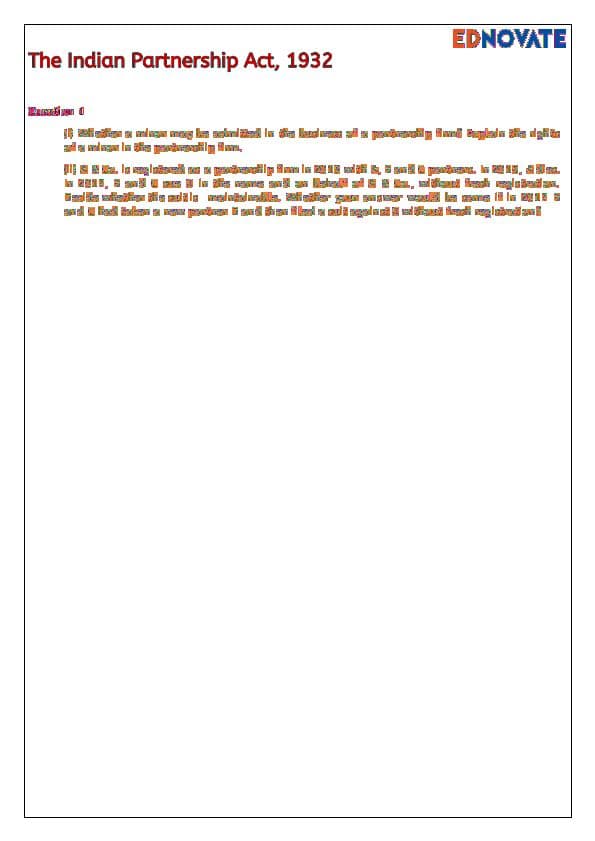 First page of All imp questions of C.A Foundation Law chapter Indian partnership act 1932