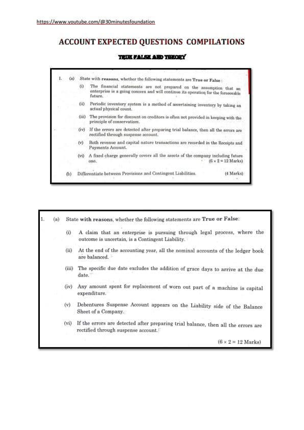 First page of Accounts Sept2024 Most important questions ...must do!