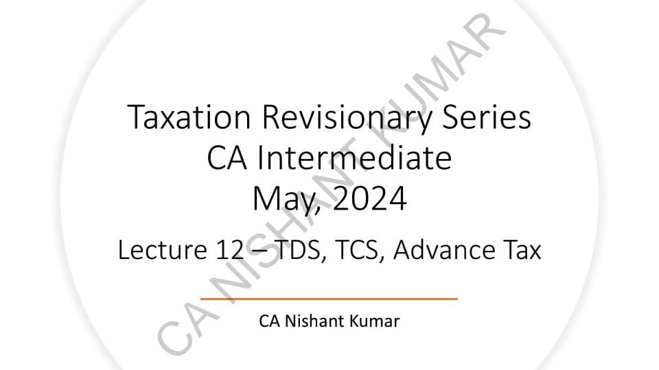 First page of TDS & TCS , Advance tax Fastrack by Nishant Kumar sir