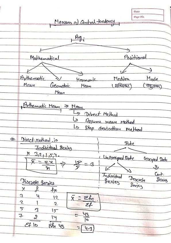 First page of Maths chapter 14 Measur of Central Tendency