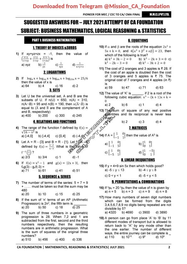 First page of Mcqs, theory statistics , logical