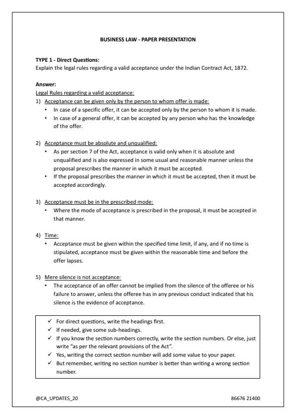 First page of Business law
