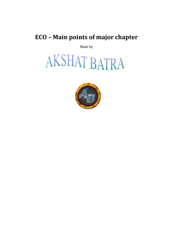 First page of All important Points of business economics are in this pdf