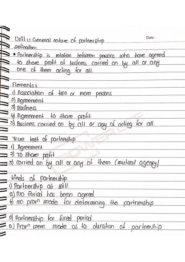 First page of Partneship act,1932(unit 1)
