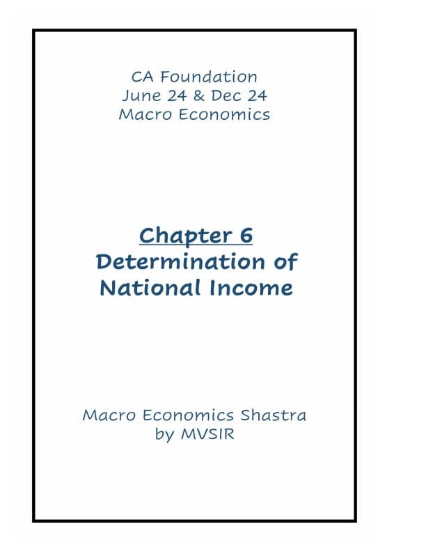 First page of CA foundation Economics National Income By MV sir