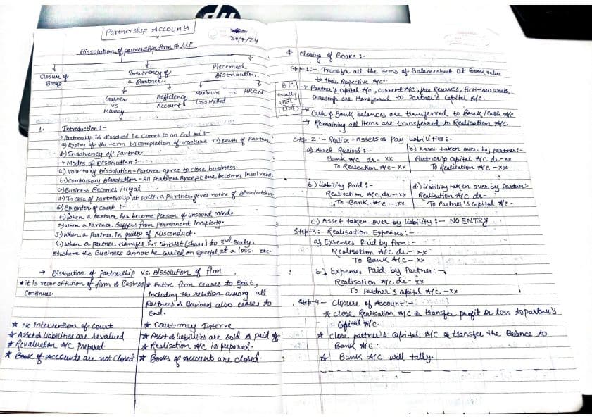 First page of Dissolution of partner