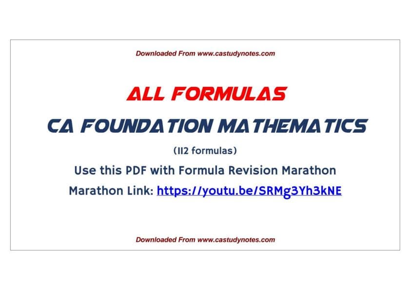 First page of Math's all formulae