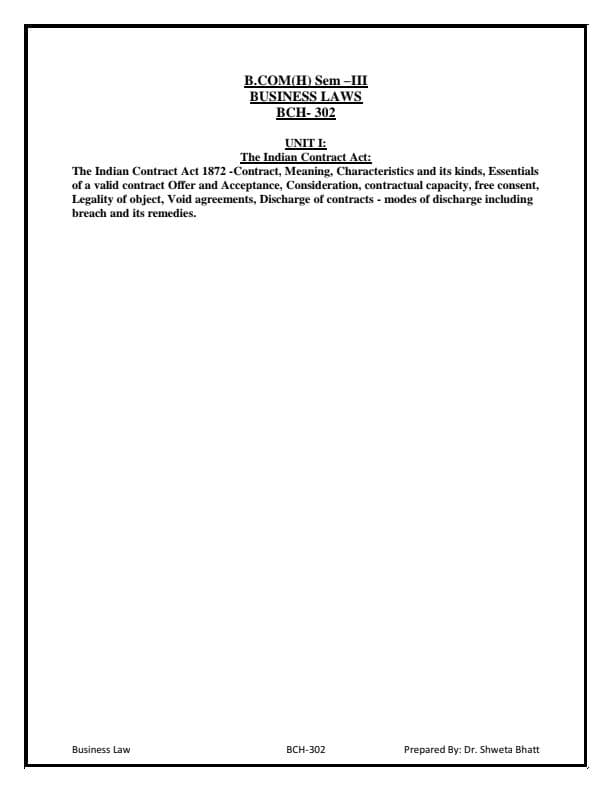 First page of Business law