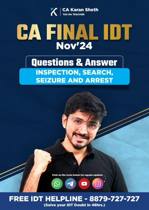 First page of Inspection, Search, Seizure and Arrest Q&A By CA Karan Sheth Sir