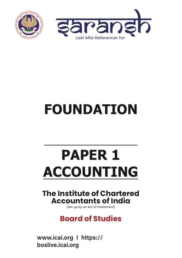 First page of Saransh by ICAI Accounting
